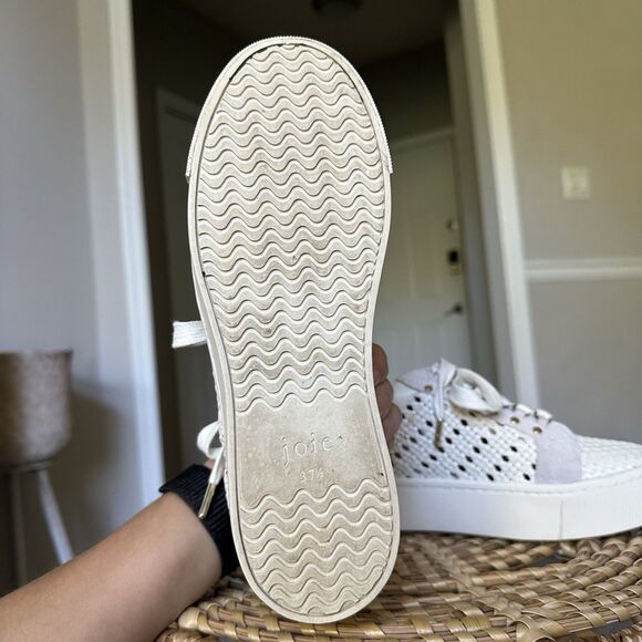 Joie Handan WHITE Woven Leather Platform Lace-Up Sneakers EU 37.5 US 7.5 - Picture 12 of 16